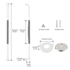 36 Inch Anti Slip Shower Grab Bar, Munzong White Stainless Steel Bathroom Grab Bar w/Gray Rubber Grip, Bathroom Balance Bar,Safety Handrail Support,Handicap Elderly Senior Assist Bath Handle