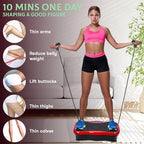 Vibration Plate Exercise Machine Vibration Plates for Weight Loss Vibration Plate for Lymphatic Drainage Whole Body Shaking Vibrating Plate Exercise Machine Fitness Platform with Resistant Band
