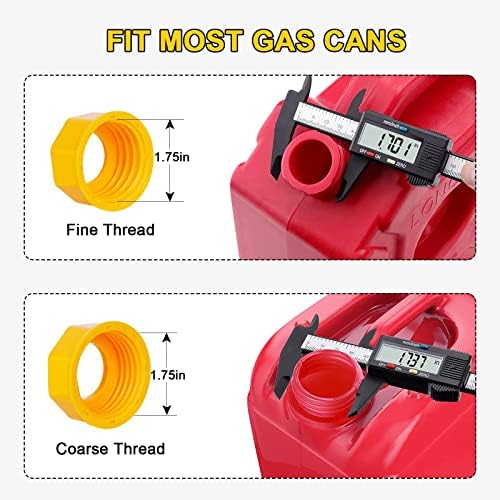 Godboy Gas Can Spout Replacement, Gas Can Nozzle, (5 Kit-Yellow) Flexible Pour Nozzle Suitable for Most 1/2/5/10 Gal Oil Cans, Fuel Can Spout Replacement