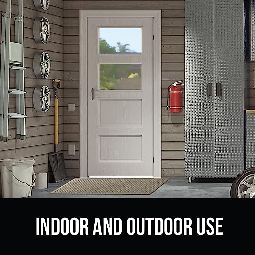 Gorilla Grip Ultra Absorbent Moisture Guard Doormat, Absorbs Up to 5.7 Cups of Water, Stain and Fade Resistant, Spiked Rubber Backing, All Weather Mats Capture Dirt, Indoor Outdoor, 35x23, Charcoal