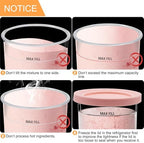 4 Pack Containers Extra Replacement for Ninja Ice Cream Pints and Lids, 16oz Creamy Cups Compatible with NC299 NC300 NC301 Ice Cream Maker(Blue&Pink)