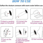 Electric Callus Remover, Ravifun Foot File Grinder Tool with Speed Controller and 60pcs Replacement Sandpaper Disk for Men Women Dead Dry Crack Skin Calluses