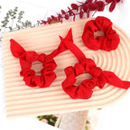20 Pack Satin Hair Accessories for Women - Bow Scrunchies, Bunny Ear Hair Ties with Tails for Thick Hair and Girls
