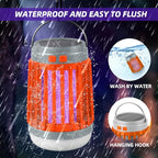 2 Pcs Solar Bug Zapper Outdoor Waterproof Mosquito Repellent for Patio Camping, 3 in 1 Cordless Mosquito Zapper Light Portable Small Gnat Zapper - Camping Light, Mosquito Killer, Flashlight (Orange)