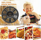 Air Fryer Grill Pan for Ninja Air Fryers, Round 8.2 IN Premium Grill Plate Tray Replacement Parts with Rubber Bumpers for Ninja Foodi, Non-Stick, Dishwasher Safe