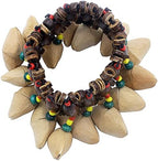 Cacho Seed Rattle Bracelet Anklet, 2 PCS African Shaker Nut Shell Bracelet Natural Percussion Accessories Musical Instrument