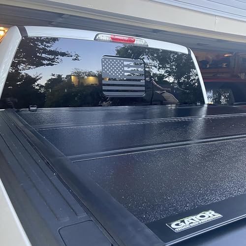 Rear Middle Window American Flag Decal for Ford F150 F250 F350 2015-2019 2020 2021 2022 2023 2024 Back Center Sliding Window Glass USA Flag Vinyl Sticker Exterior Accessories(Matte Black)