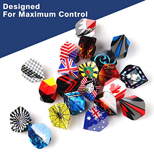 CAVALIERSDARTS Tezoro Standard Dart Flights sets 30 sets 90 pcs Durable Replacement Dart Accessories Parts Supplies, Rich Variety of Designs Tail Wing