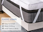 Marine Moon Mattress Topper Queen, Cooling Pillow Top Mattress Topper, Extra Thick Plush Mattress Pad Cover, Overfilled with 7D Down Alternative, Relief Back Pain, Soften Hard Mattress, 80'' x 60''