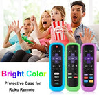 2Pack Case for Roku Remote, Cover for Hisense Roku TV Steaming Stick/Express Universal Replacement Controller Silicone Sleeve Skin Glow in The Dark Sky and Purple