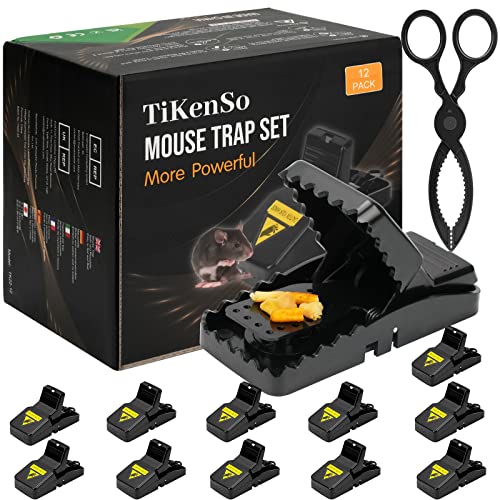 12 Pack Mouse Trap with 1 Indoor Home Humane Mouse Traps with 12 Trap Sticky and Powerful Mousetrap for Living Room Kitchen Garden Balcony