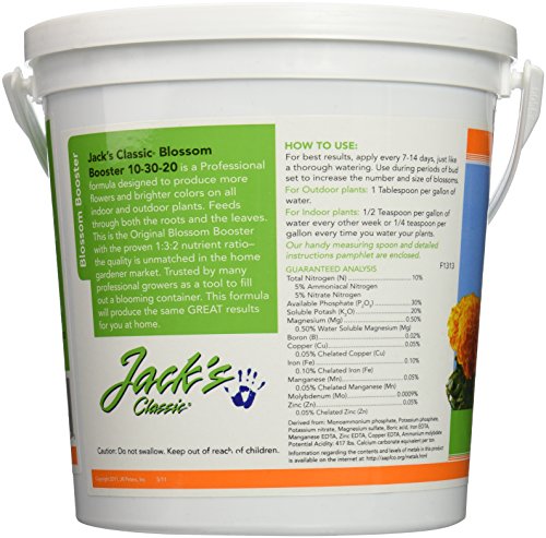 Jack's Classic Professional Blossom Booster 10-30-20 Water-Soluble Fertilizer for Flowering Plants and Vegetables, 4lbs