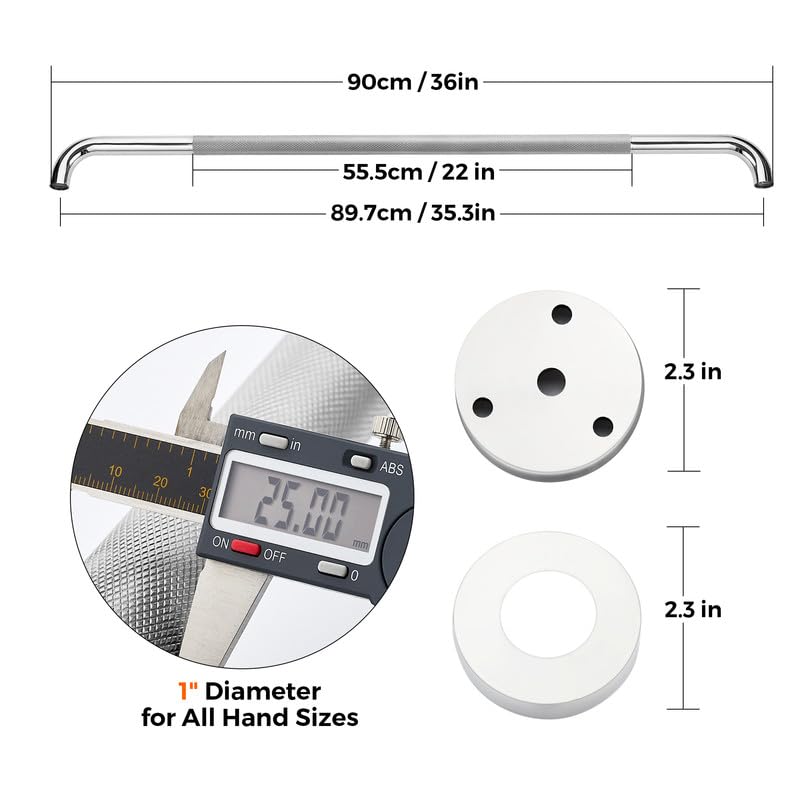 Grab Bars for Shower, 1 Pack 36-Inch Anti Slip Shower Handles for Elderly, Safety Shower Grab Bar, Stainless Steel Handicap Grab Bars for Bathroom (Polished Nickel 1" Diameter)
