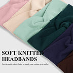 Huachi Turban Headbands for Women's Hair Wide Head Wraps Knotted Elastic Teen Girls Yoga Workout Solid Color Hair Accessories, 6 Pack