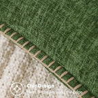 MIULEE Pack of 2 Couch Throw Pillow Covers 20x20 Inch Moss Green Farmhouse Decorative Pillow Covers with Stitched Edge Soft Chenille Solid Dyed Christmas Pillow Covers for Sofa Bed Living Room