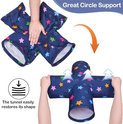 Bienbee 4-Way Washable Foldable Rabbit Tunnel Hideout for Bunny, Hamster, Chinchilla, Ferret, Rabbit & Guinea Pig Accessories