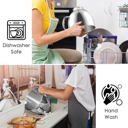 5 Quart Stainless Steel Mixer Bowl for KitchenAid Artisan & Classic Series 4.5&5 QT Tilt-Head Stand Mixers, Replacement Mixing Bowl for KitchenAid, Mixer Attachment for KitchenAid, Silver
