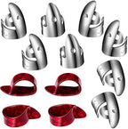 Shappy 12 Pcs Steel Finger Picks Set, Including Stainless Steel Finger and Thumb Picks, Metal Adjustable Bass Guitar Accessories for Guitar Banjos(Classic Style)