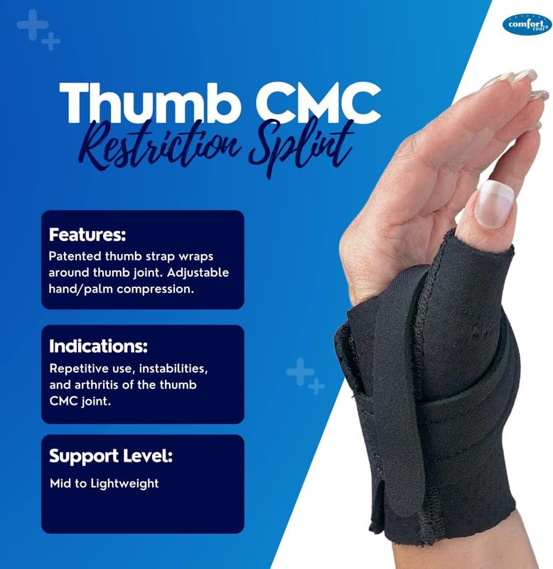 Comfort Cool Thumb CMC Restriction Splint, Left Medium Plus 7-7/8" to 8-1/4"