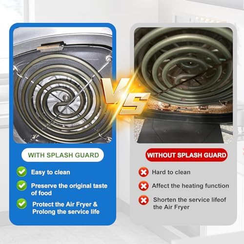 Stainless Steel Replacement Splatter Shield for Ninja Foodi AG301,Air Fryer Splatter Screen,Fine Mesh Splatter Screen for Ninja Foodi 5 in 1 Indoor Grill Air Fryer AG300 AG300C AG301C AG302 AG400