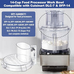 DFP-14NWBCT1 Replacement Clear Food Processor Work Bowl Cover with 4 Locking Tabs, Compatible with Cuisinart Tritan food Processor Only fits Bowl DLC-005AGTXT1,Fits Model DFP-14, DFP-14BCN, DFP-14BCHN