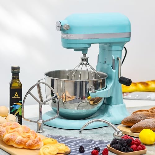 Stainless Steel Accessories for KitchenAid 5.5-6 Qt Bowl-Lift Stand Mixer, Includes 6 Wire Whisk, Beater, Dough Hook, Dishwasher Safe and Heavy Duty, fits for KP26, KL26, KB26, KSM55/60