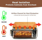 Bamboo Cutting Board Compatible with Ninja Foodi SP101 SP201 SP301 Air Fryer Oven, Accessories for Countertop Convection Toaster Oven, Creates Storage Space, Heat Resistant Silicone Feet