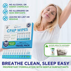 Sleep Mask Wipes - 50 Count Travel Wipes - DuraCleanse Extra Large, Extra Moist Cleaning Wipes for Full Face, Nasal Masks - Unscented Cleaner for Sleep Machine, Supplies and Accessories