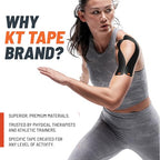 KT Tape, Original Cotton, Elastic Kinesiology Athletic Tape, 20 Count, 10” Precut Strips, Red