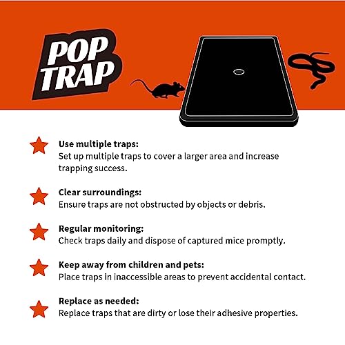POPTRAP Rat Trap Heavy Duty & Large - 24 Pack, Super Sticky Mouse Trap with Ultra-Strong Glue, Mouse Glue Trap with Scent of Peanut Butter for Indoor & Outdoor, Non-Toxic & Long-Lasting