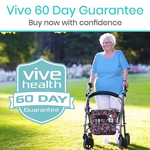 Vive Rollator Bag - Universal Travel Tote for Carrying Accessories on Wheelchair, Rolling Walkers, Transport Chairs, Mobility Scooters - Lightweight Handicap Medical Mobility Aid - for Women, Seniors