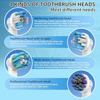 FIRIK Replacement Toothbrush Heads16 Pack, Electric Toothbrush Heads Compatible with Oral B Electric Toothbrush, Whitening Toothbrush Head, Toothbrush Head with Scraper