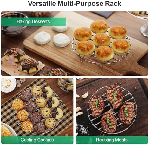 GSlife Instant Pot Steamer Rack - Stainless Steel Instant Pot Accessories, 2 Pack Steam Rack for 6, 8 Qt Pressure Cooker, Cooking Cooling Steaming Baking Rack 8''