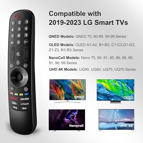 MR23 Magic Remote for LG-TV-Remote, Universal Replacement with Pointer and Voice Function, Compatible for LG 2019-2024 UHD OLED QNED NanoCell 4K 8K Smart TVs
