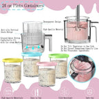 4 Pack Containers Replacement for Ninja,Creami Pints and Lids 24oz Compatible with Ninja NC501 NC500 Series Deluxe Ice Cream Makers XL Cups Dishwasher Safe (24OZ)