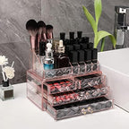 ZHIAI Stackable cosmetic organizer with drawers, easy to organize cosmetic products accessories Suitable for vanity, toilet, bathroom and bedroom organization and storage