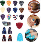 Guitar Accessories Kit with Guitar Strings,Guitar Tuner,Guitar Capo,3-in-1 Restring Tool,Pick Holder,Guitar Picks,Finger Protectors,Thumb Finger Picks, Guiter Bridge Pins,Guitar Nuts,Guitar Saddles