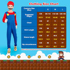 Sea Suntime Little Boys Costume Halloween Costume Cosplay Plumber Jeans Jumpsuit Hat Moustache Gloves
