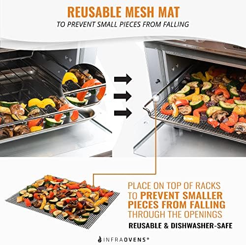 Toaster Oven Air Fryer Reusable Mats Accessories 12 x 13 XL Compatible with Gowise, Kitchenaid, Emeril Lagasse, Ninja, Kalorik + More, Large Countertop Oven Dehydrator Liners, Easy Clean & Food Safe