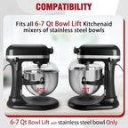 Pouring Shield for Kitchen aid Bowl Lift 6-7 Qt Stand Mixer Stainless Steel (Only) Pouring Shield for kitchenaid,Splatter Guard with Removable Pour Spout for Kitchen aid Accessories and Attachments
