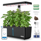 iDOO Hydroponics Growing System Kit 8Pods, Christmas Gifts for Women Mom, Herb Garden Indoor with LED Grow Light for Home, Built-in Pump, Auto-Timer, Adjustable Height Up to 13.6", 8Pods WiFi-Black