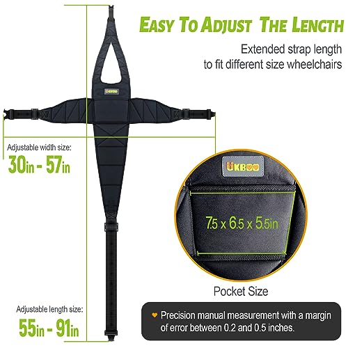 UKBOO Wheelchair Seatbelt - Safety Belt with Large Chest Pocket, Anti-Slip & Adjustable Design - Wheelchair seat Belt Ideal for Elderly and Disabled - Safety Belt for Elderly - Wheelchair Accessories