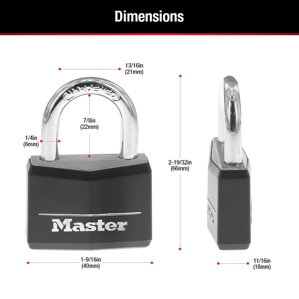 Master Lock Covered Padlocks with Key, Outdoor Locks, 2 Pack, 141T