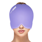 ComfiTECH Migraine Relief Cap, Headache Relief Hat Head Ice Pack with Face Cold Compress for Puffy Eyes, Sinus, Stress and Tension Relief (Medium Lavender)