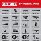 CRAFTSMAN CMXZVBE38759 2-1/2 in. x 20 ft. POS-I-LOCK Wet Dry Vac Hose Attachment Kit, Industrial-Grade Shop Vacuum Replacement Hose, Fits Most Wet/Dry Vacuums with a 2-1/2 in. Diameter