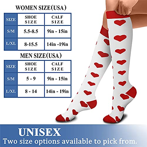 CHARMKING Compression Socks for Women & Men (8 Pairs) 15-20 mmHg Graduated Copper Support Socks are Best for Pregnant, Nurses - Boost Performance, Circulation, Knee High & Wide Calf (S/M, Multi 10)