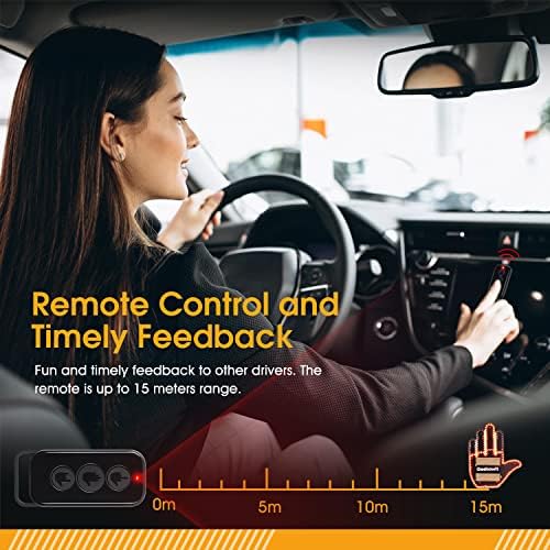 Car Accessories for Men, Car Middle Finger Light with Remote - Give The Bird & Wave & Love to Drivers - Truck Accessories, Finger Flicker LED Hand Gesture Signs, Ideal Gift for Men and Women