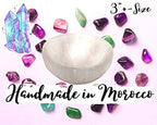Selenite Crystal Smudge Bowl, 4 Sizes, Hand-Carved, Moroccan Crystal Holder to Charge, Cleanse Crystals, Charging Selenite Bowl, Spiritual Gifts, Wicca Supplies (3" Medium)