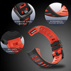 NotoCity for Garmin Instinct Band Silicone Replacement Watch Band Compatible with Garmin Instinct 2/ Solar/Tactical(black-red)