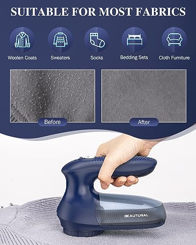BEAUTURAL Sweater Fabric Shaver Home-Edition, Powerful & Efficient Lint Remover for Clothes and Furniture, AC Adapter or Battery Powered Pill Fuzz Remover, Special for Your Family